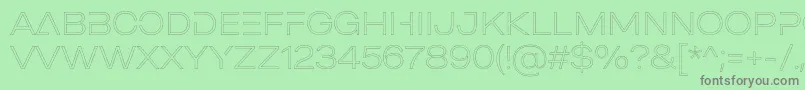 MADE Outer Sans Outline Alt Thin PERSONAL USE Font – Gray Fonts on Green Background