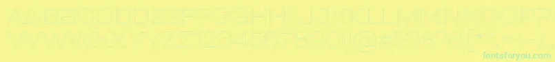 MADE Outer Sans Outline Alt Thin PERSONAL USE-fontti – vihreät fontit keltaisella taustalla