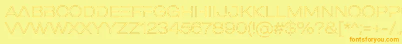 MADE Outer Sans Outline Alt Thin PERSONAL USE Font – Orange Fonts on Yellow Background
