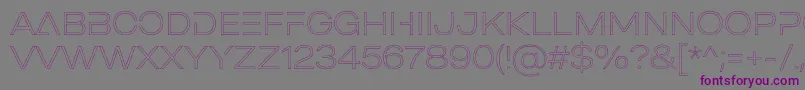 MADE Outer Sans Outline Alt Thin PERSONAL USE-fontti – violetit fontit harmaalla taustalla