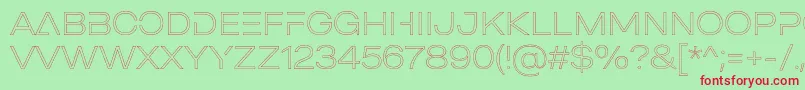MADE Outer Sans Outline Alt Thin PERSONAL USE Font – Red Fonts on Green Background