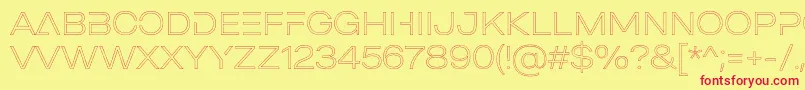 MADE Outer Sans Outline Alt Thin PERSONAL USE Font – Red Fonts on Yellow Background