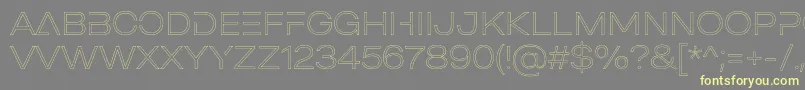 Fonte MADE Outer Sans Outline Alt Thin PERSONAL USE – fontes amarelas em um fundo cinza