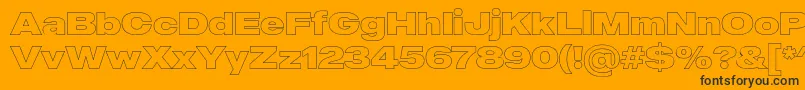 MADE Outer Sans Outline Black PERSONAL USE Font – Black Fonts on Orange Background