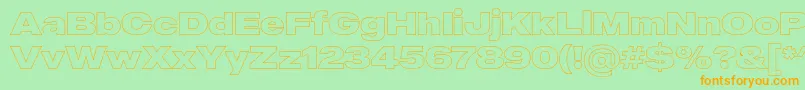 MADE Outer Sans Outline Black PERSONAL USE Font – Orange Fonts on Green Background