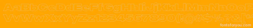 MADE Outer Sans Outline Black PERSONAL USE Font – Pink Fonts on Orange Background