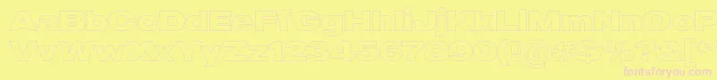 MADE Outer Sans Outline Black PERSONAL USE-fontti – vaaleanpunaiset fontit keltaisella taustalla