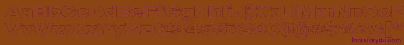 MADE Outer Sans Outline Black PERSONAL USE Font – Purple Fonts on Brown Background