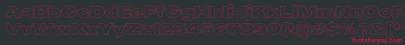 MADE Outer Sans Outline Black PERSONAL USE-Schriftart – Rote Schriften auf schwarzem Hintergrund