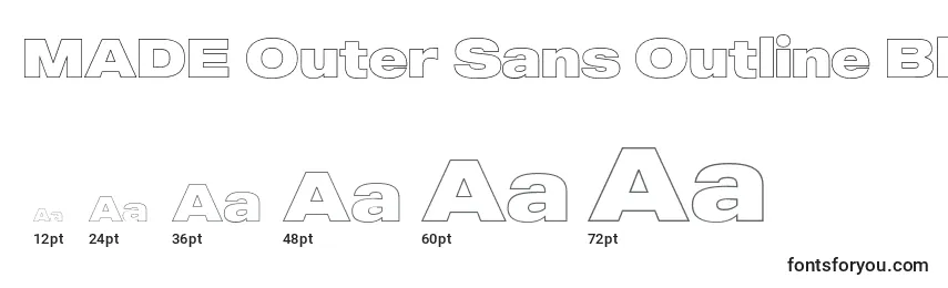 MADE Outer Sans Outline Black PERSONAL USE Font Sizes