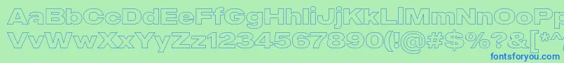 MADE Outer Sans Outline Bold PERSONAL USE Font – Blue Fonts on Green Background