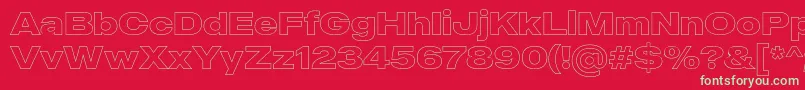 fuente MADE Outer Sans Outline Bold PERSONAL USE – Fuentes Verdes Sobre Fondo Rojo