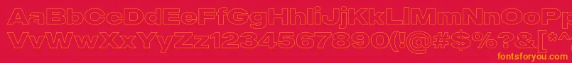 MADE Outer Sans Outline Bold PERSONAL USE Font – Orange Fonts on Red Background