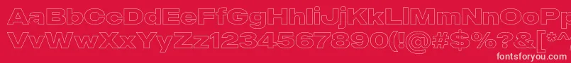 MADE Outer Sans Outline Bold PERSONAL USE Font – Pink Fonts on Red Background