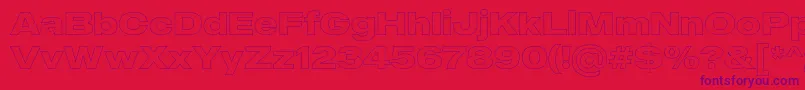MADE Outer Sans Outline Bold PERSONAL USE Font – Purple Fonts on Red Background