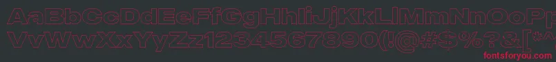 MADE Outer Sans Outline Bold PERSONAL USE Font – Red Fonts on Black Background