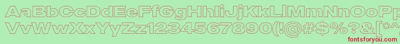MADE Outer Sans Outline Bold PERSONAL USE Font – Red Fonts on Green Background