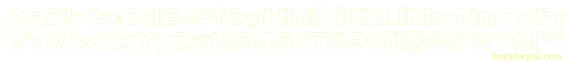 フォントMADE Outer Sans Outline Bold PERSONAL USE – 黄色のフォント