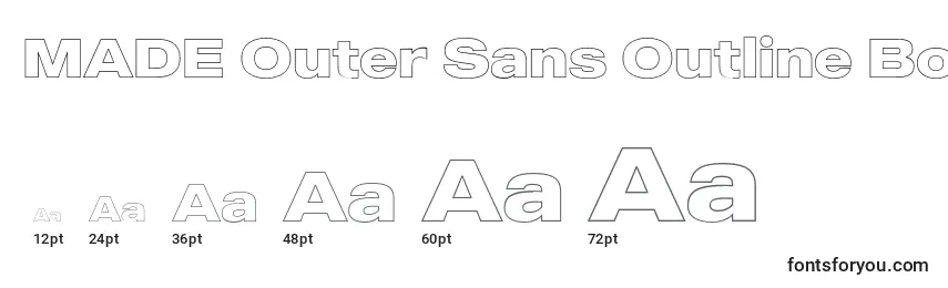 MADE Outer Sans Outline Bold PERSONAL USE Font Sizes