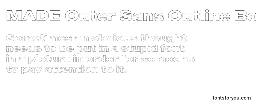 MADE Outer Sans Outline Bold PERSONAL USE -fontin tarkastelu