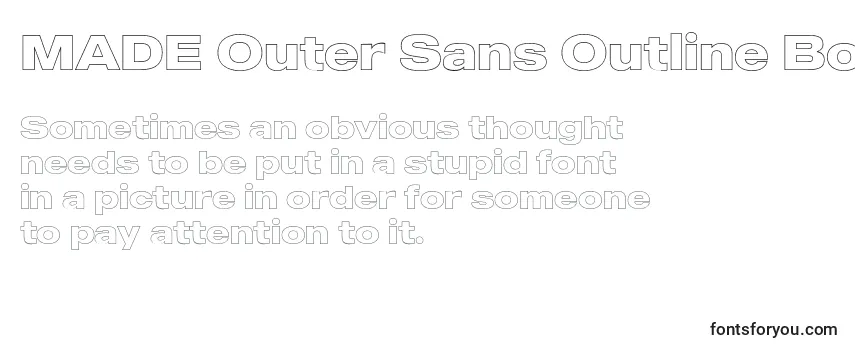 Überblick über die Schriftart MADE Outer Sans Outline Bold PERSONAL USE