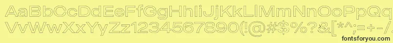 MADE Outer Sans Outline Light PERSONAL USE Font – Black Fonts on Yellow Background