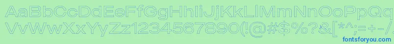 MADE Outer Sans Outline Light PERSONAL USE Font – Blue Fonts on Green Background