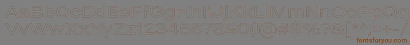 Шрифт MADE Outer Sans Outline Light PERSONAL USE – коричневые шрифты на сером фоне