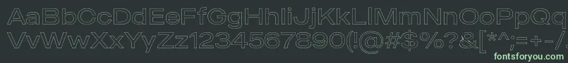 MADE Outer Sans Outline Light PERSONAL USE-Schriftart – Grüne Schriften auf schwarzem Hintergrund