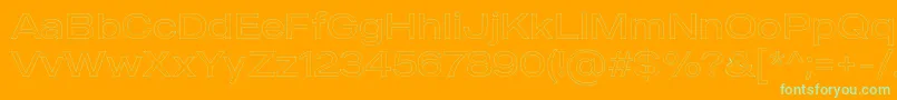 MADE Outer Sans Outline Light PERSONAL USE Font – Green Fonts on Orange Background