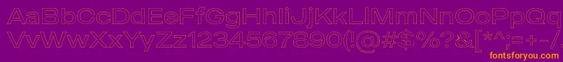 MADE Outer Sans Outline Light PERSONAL USE Font – Orange Fonts on Purple Background