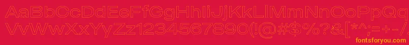 MADE Outer Sans Outline Light PERSONAL USE Font – Orange Fonts on Red Background