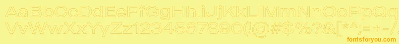 MADE Outer Sans Outline Light PERSONAL USE Font – Orange Fonts on Yellow Background