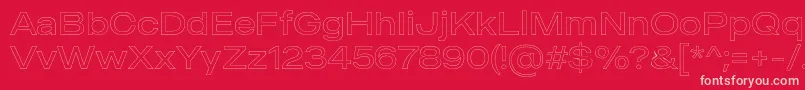MADE Outer Sans Outline Light PERSONAL USE Font – Pink Fonts on Red Background