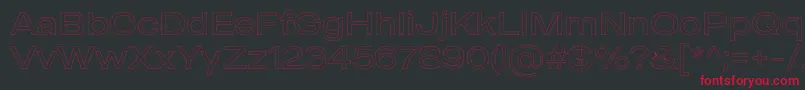 MADE Outer Sans Outline Light PERSONAL USE Font – Red Fonts on Black Background