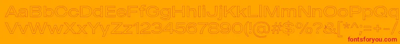 MADE Outer Sans Outline Light PERSONAL USE Font – Red Fonts on Orange Background