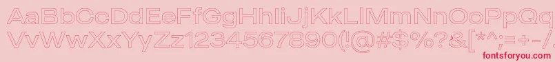 MADE Outer Sans Outline Light PERSONAL USE-Schriftart – Rote Schriften auf rosa Hintergrund