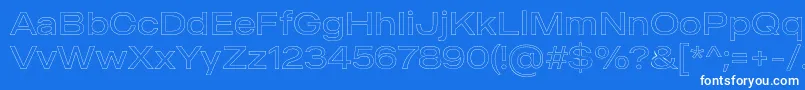 フォントMADE Outer Sans Outline Light PERSONAL USE – 青い背景に白い文字