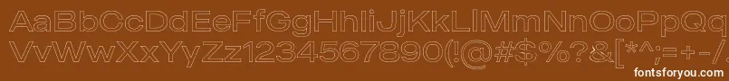 MADE Outer Sans Outline Light PERSONAL USE Font – White Fonts on Brown Background