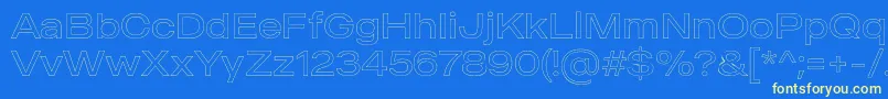 フォントMADE Outer Sans Outline Light PERSONAL USE – 黄色の文字、青い背景