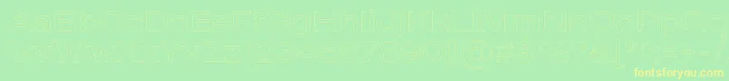MADE Outer Sans Outline Light PERSONAL USE Font – Yellow Fonts on Green Background