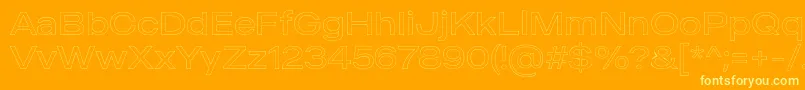 MADE Outer Sans Outline Light PERSONAL USE Font – Yellow Fonts on Orange Background
