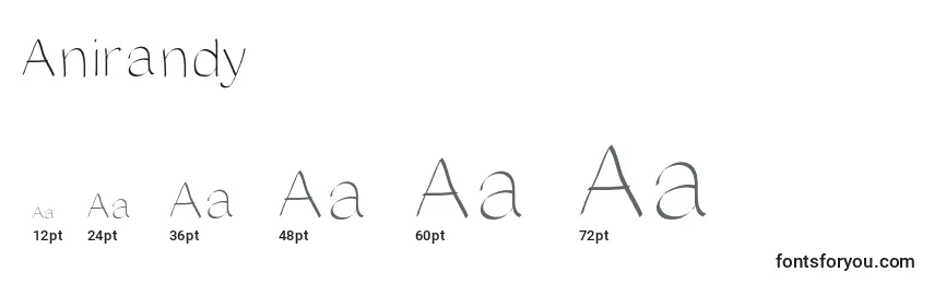 Размеры шрифта Anirandy