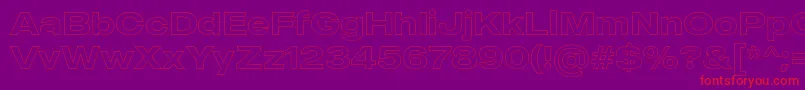 MADE Outer Sans Outline Medium PERSONAL USE-Schriftart – Rote Schriften auf violettem Hintergrund