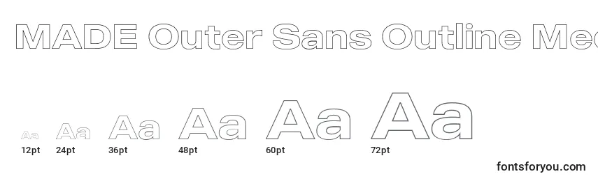MADE Outer Sans Outline Medium PERSONAL USE Font Sizes
