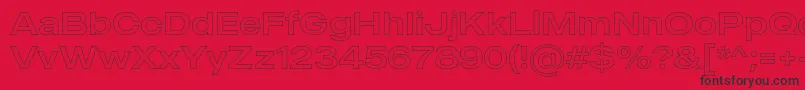MADE Outer Sans Outline Regular PERSONAL USE Font – Black Fonts on Red Background