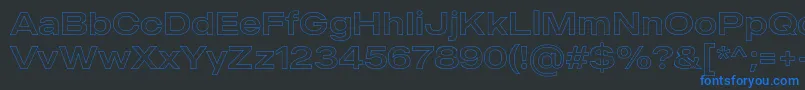 fuente MADE Outer Sans Outline Regular PERSONAL USE – Fuentes Azules Sobre Fondo Negro