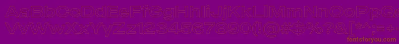 MADE Outer Sans Outline Regular PERSONAL USE-fontti – ruskeat fontit violetilla taustalla