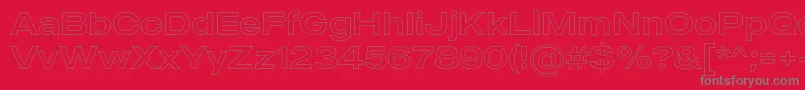 Czcionka MADE Outer Sans Outline Regular PERSONAL USE – szare czcionki na czerwonym tle