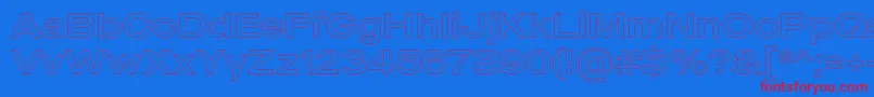 MADE Outer Sans Outline Regular PERSONAL USE Font – Red Fonts on Blue Background
